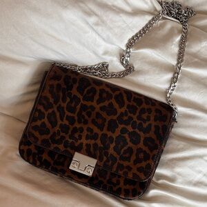 Loeffler Randall Leopard Print Chain Shoulder Bag